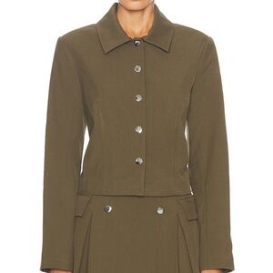 Staud Marino Jacket in Olive Green size small